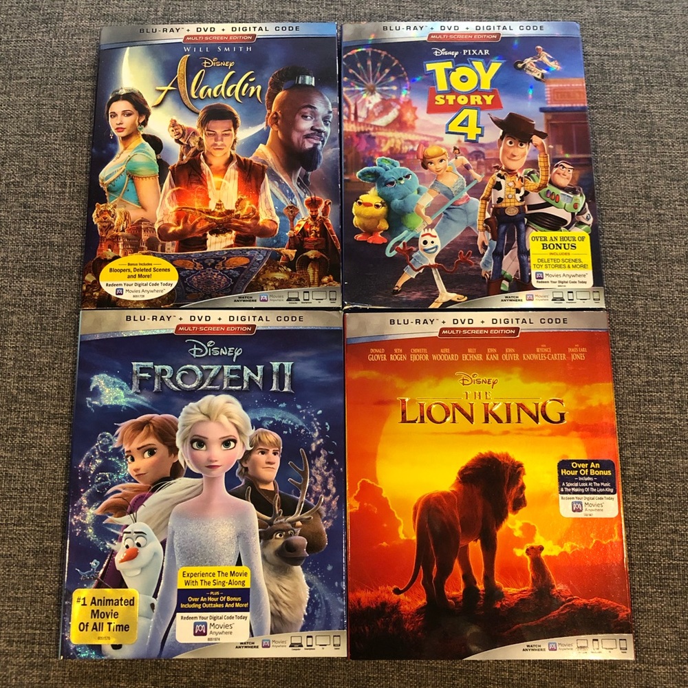 Disney Movies Set DVD Blu-Ray Frozen 2 and more!
